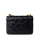 CHANEL Handbag Black 22P Enamel Quilted Pending CC Small Square Flap Black Lambskin - Redeluxe