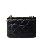 CHANEL Handbag Black 22P Enamel Quilted Pending CC Small Square Flap Black Lambskin - Redeluxe