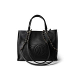 CHANEL Handbag Black 22P Small Black Zipped Shopping Bag - Redeluxe