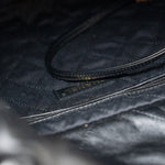 CHANEL Handbag Black 22S Black Calfskin Quilted 22 Drawstring Bag Small Antique Gold Hardware - Redeluxe