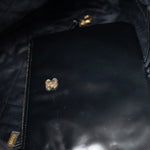CHANEL Handbag Black 22S Black Calfskin Quilted 22 Drawstring Bag Small Antique Gold Hardware - Redeluxe