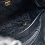 CHANEL Handbag Black 22S Black Calfskin Quilted 22 Drawstring Bag Small Antique Gold Hardware - Redeluxe