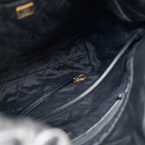 CHANEL Handbag Black 22S Black Calfskin Quilted 22 Drawstring Bag Small Antique Gold Hardware - Redeluxe