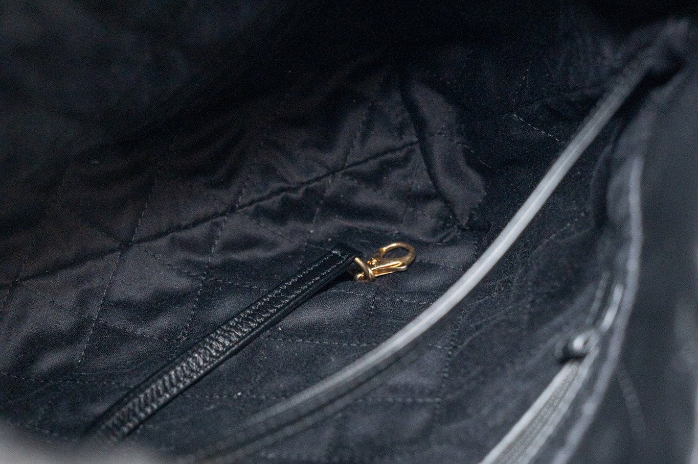 CHANEL Handbag Black 22S Black Calfskin Quilted 22 Drawstring Bag Small Antique Gold Hardware - Redeluxe