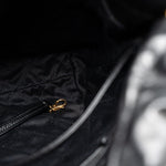 CHANEL Handbag Black 22S Black Calfskin Quilted 22 Drawstring Bag Small Antique Gold Hardware - Redeluxe