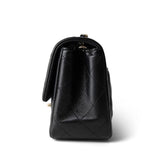 CHANEL Handbag Black 22S Black Lambskin Quilted Mini Square Flap Light Gold Hardware - Redeluxe