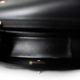 CHANEL Handbag Black 22S Black Lambskin Quilted Mini Square Flap Light Gold Hardware - Redeluxe