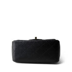 CHANEL Handbag Black 22S Black Lambskin Quilted Mini Square Flap Light Gold Hardware - Redeluxe