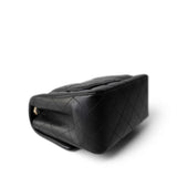 CHANEL Handbag Black 22S Black Lambskin Quilted Mini Square Flap Light Gold Hardware - Redeluxe