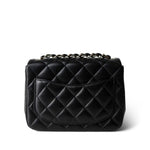 CHANEL Handbag Black 22S Black Lambskin Quilted Mini Square Flap Light Gold Hardware - Redeluxe