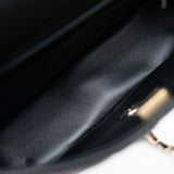 CHANEL Handbag Black 23A Black Lambskin Mini Top Handle Light Gold Hardware - Redeluxe