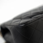 CHANEL Handbag Black 23A Black Lambskin Mini Top Handle Light Gold Hardware - Redeluxe