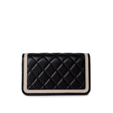 CHANEL Handbag Black 23B Black / Beige O Phone Holder w/ Chain Flap Light Gold Hardware - Redeluxe