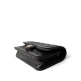 CHANEL Handbag Black 23B Black Lambskin Quilted O Phone Holder With Chain - Redeluxe