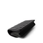 CHANEL Handbag Black 23B Black Lambskin Quilted O Phone Holder With Chain - Redeluxe