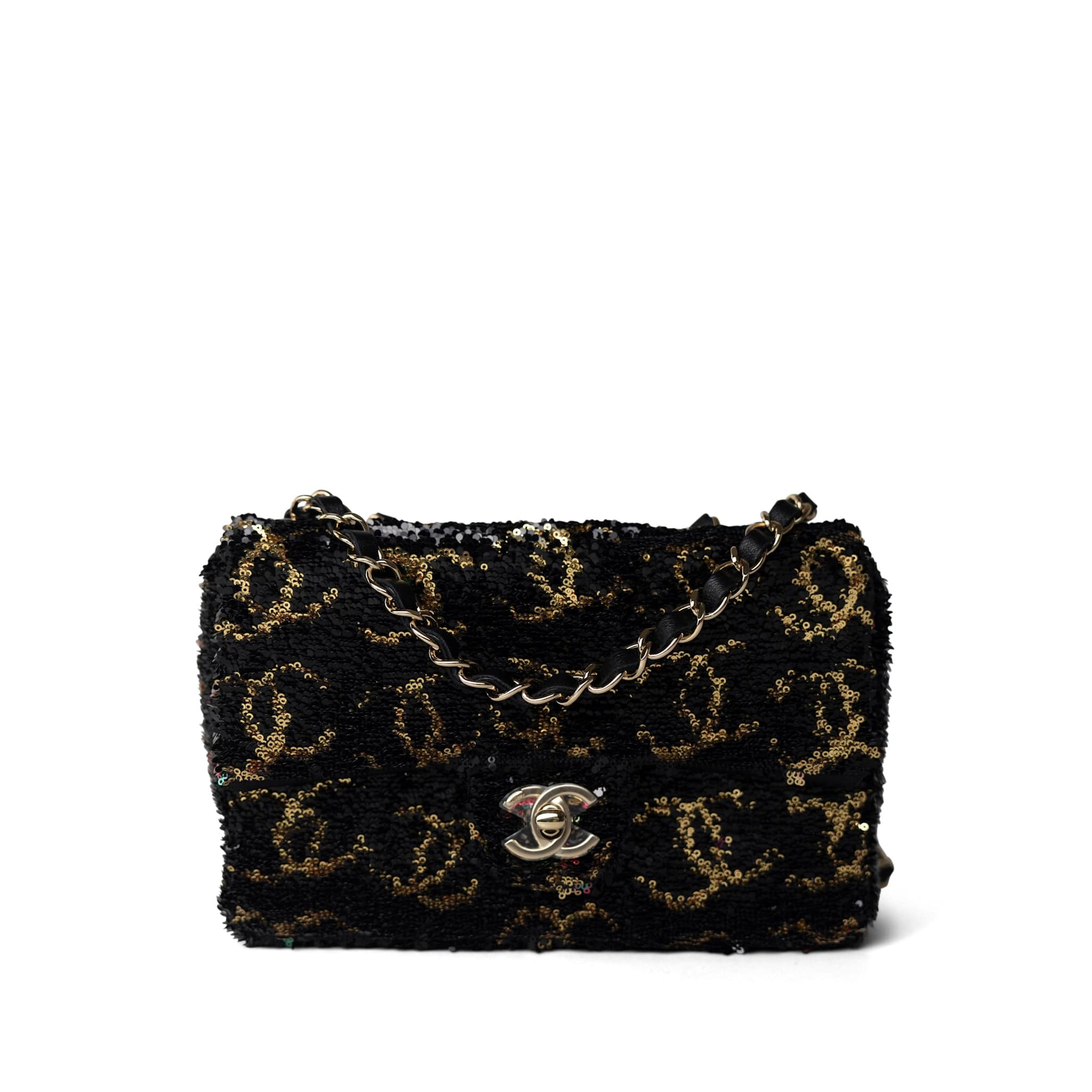CHANEL Handbag Black 23B Black Multicolor Reversible Sequins Single Flap Bag - Redeluxe