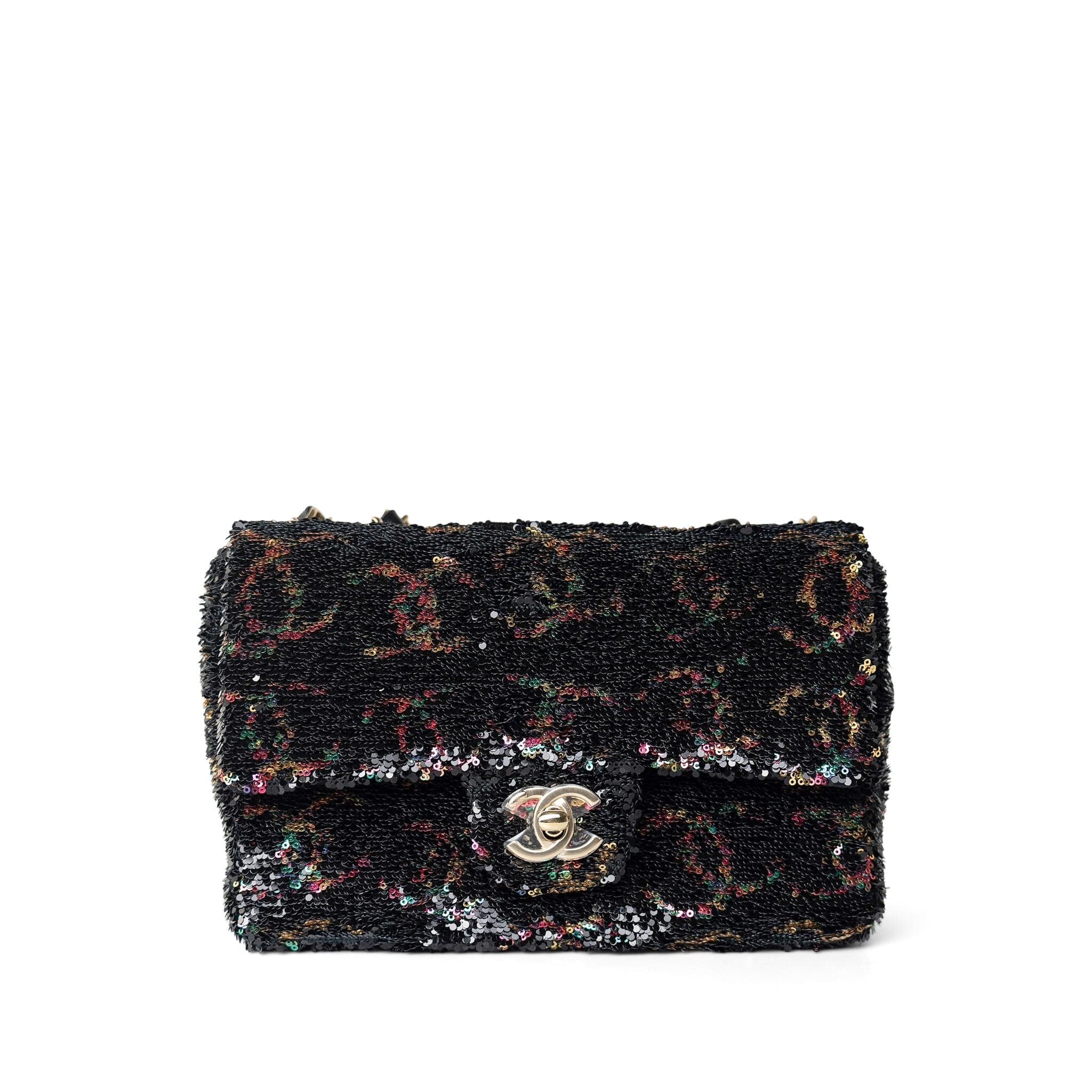 CHANEL Handbag Black 23B Black Multicolor Reversible Sequins Single Flap Bag - Redeluxe