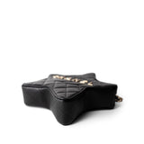 CHANEL Handbag Black 24C Black Lambskin Quilted Star Bag Light Gold Hardware - Redeluxe