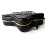 CHANEL Handbag Black 24C Black Lambskin Quilted Star Bag Light Gold Hardware - Redeluxe