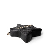 CHANEL Handbag Black 24C Black Lambskin Quilted Star Bag Light Gold Hardware - Redeluxe