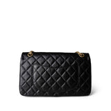 CHANEL Handbag Black Black Aged Calfskin Quilted 2.55 Reissue 226 Medium Antique Gold Hardware - Redeluxe