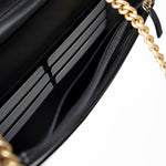 CHANEL Handbag Black Black Caviar Quilted Boy Wallet on Chain (WOC) Antique Gold Hardware - Redeluxe