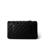 CHANEL Handbag Black Black Caviar Quilted Classic Flap Medium Gold Hardware - Redeluxe