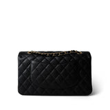 CHANEL Handbag Black Black Caviar Quilted Classic Flap Medium Gold Hardware - Redeluxe