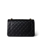 CHANEL Handbag Black Black Caviar Quilted Jumbo Classic Flap Gold Hardware - Redeluxe