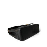CHANEL Handbag Black Black Caviar Quilted Jumbo Classic Flap Gold Hardware - Redeluxe