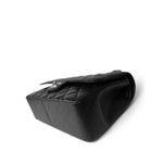 CHANEL Handbag Black Black Caviar Quilted Jumbo Classic Flap Silver Hardware - Redeluxe