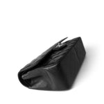 CHANEL Handbag Black Black Caviar Quilted Jumbo Classic Flap Silver Hardware - Redeluxe