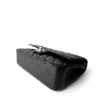 CHANEL Handbag Black Black Caviar Quilted Medium Classic Flap Silver Hardware - Redeluxe