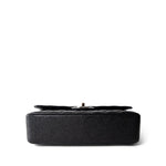 CHANEL Handbag Black Black Caviar Quilted Medium Classic Flap Silver Hardware - Redeluxe