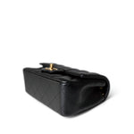 CHANEL Handbag Black Black Caviar Quilted Mini Rectangular Flap Gold Hardware - Redeluxe