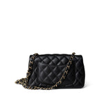 CHANEL Handbag Black Black Caviar Quilted Mini Rectangular Flap Gold Hardware - Redeluxe