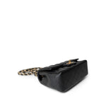 CHANEL Handbag Black Black Caviar Quilted Mini Rectangular Flap Gold Hardware - Redeluxe