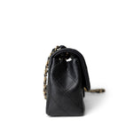 CHANEL Handbag Black Black Caviar Quilted Mini Rectangular Flap Gold Hardware - Redeluxe