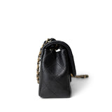 CHANEL Handbag Black Black Caviar Quilted Mini Rectangular Flap Gold Hardware - Redeluxe
