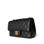 CHANEL Handbag Black Black Caviar Quilted Mini Rectangular Flap Gold Hardware - Redeluxe