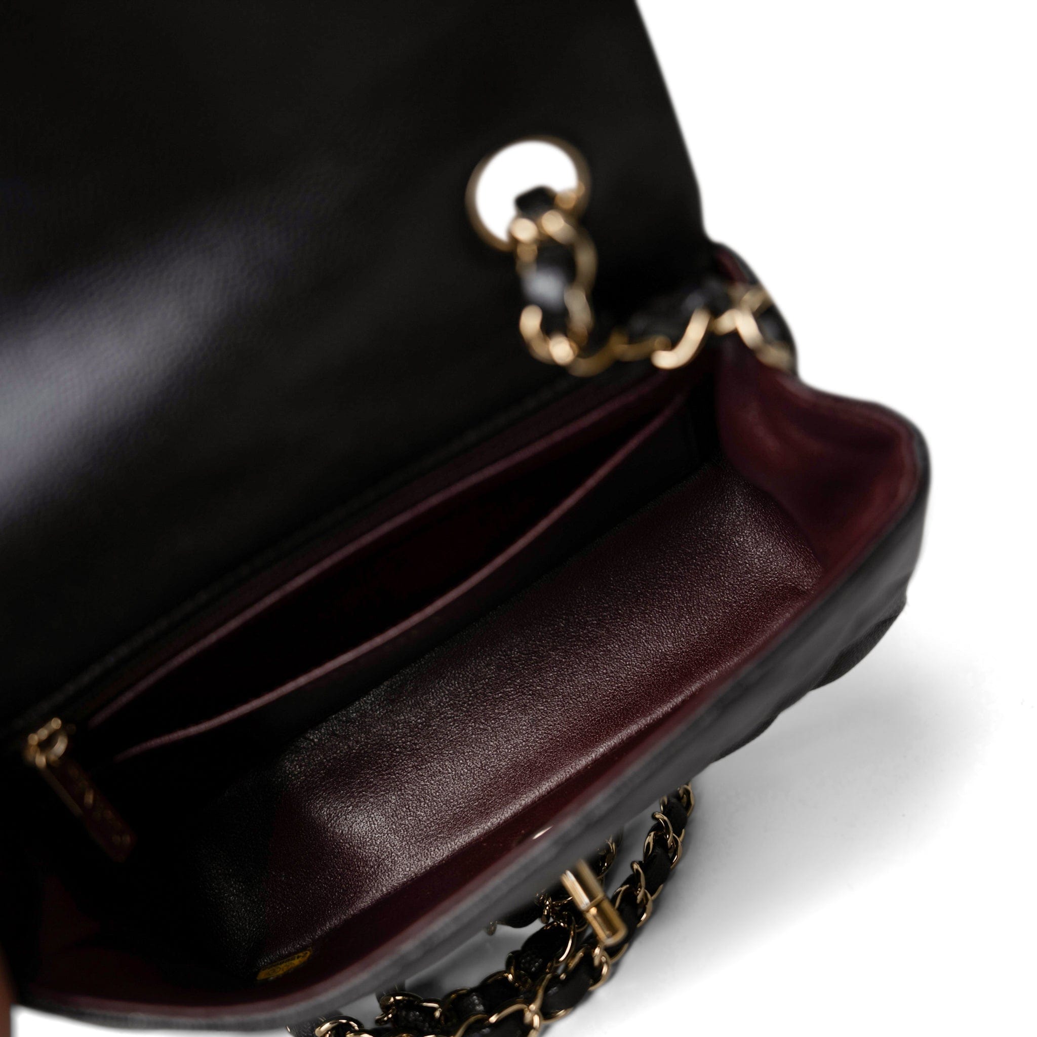 CHANEL Handbag Black Black Caviar Quilted Mini Rectangular Flap Gold Hardware - Redeluxe