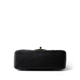 CHANEL Handbag Black Black Caviar Quilted Mini Rectangular Flap Light Gold Hardware - Redeluxe