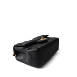 CHANEL Handbag Black Black Caviar Quilted Mini Top Handle Antique Gold Hardware - Redeluxe