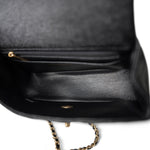 CHANEL Handbag Black Black Caviar Quilted Mini Top Handle Antique Gold Hardware - Redeluxe