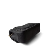 CHANEL Handbag Black Black Caviar Quilted Mini Top Handle Antique Gold Hardware - Redeluxe