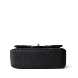 CHANEL Handbag Black Black Caviar Quilted Mini Top Handle Antique Gold Hardware - Redeluxe