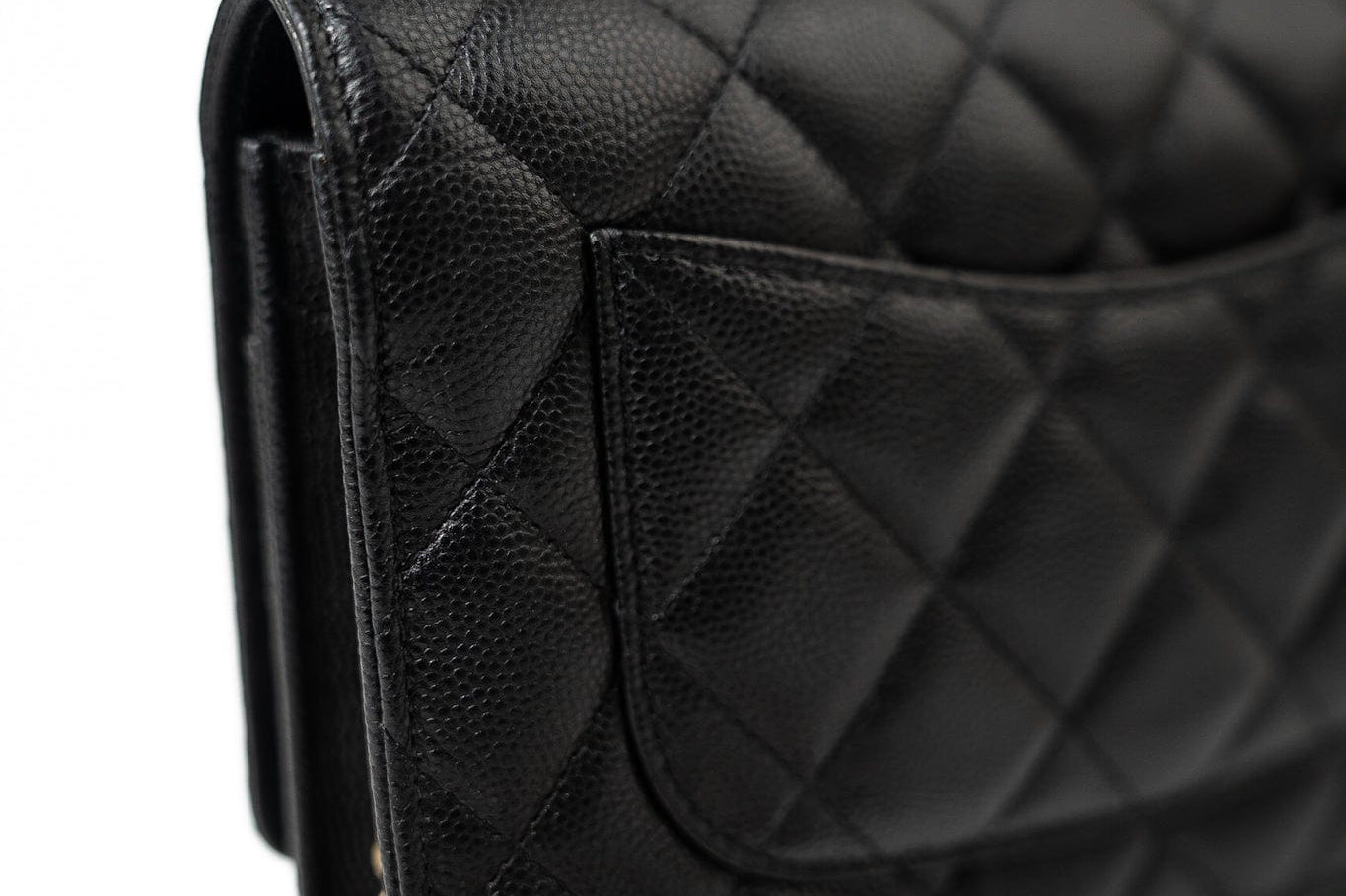 CHANEL Handbag Black Black Caviar Quilted Wallet On Chain Pearly CC Light Gold Hardware (woc - Redeluxe