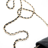 CHANEL Handbag Black Black Caviar Quilted Wallet On Chain Pearly CC Light Gold Hardware (woc - Redeluxe