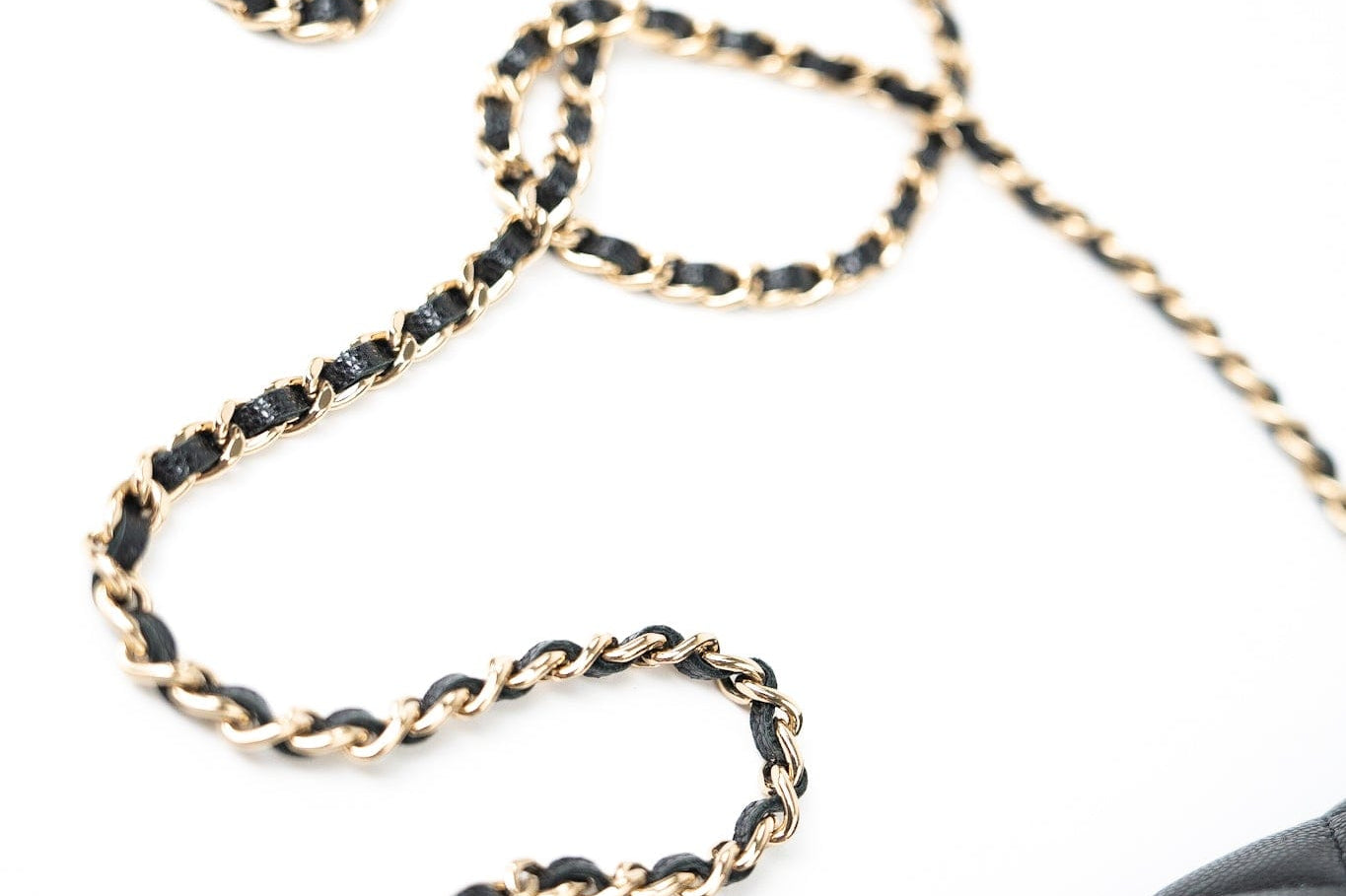 CHANEL Handbag Black Black Caviar Quilted Wallet On Chain Pearly CC Light Gold Hardware (woc - Redeluxe