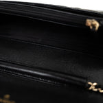 CHANEL Handbag Black Black Caviar Quilted Wallet On Chain Pearly CC Light Gold Hardware (woc - Redeluxe